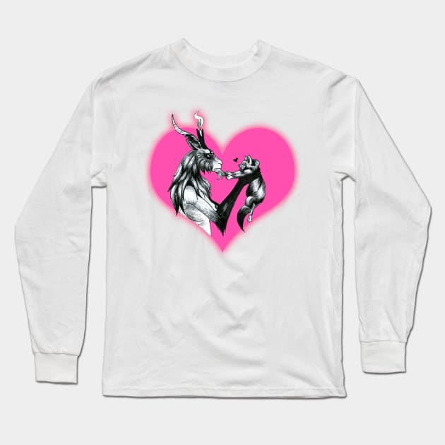 Baphomet and a Love of Cats Long Sleeve T-Shirt by HomicidalHugz